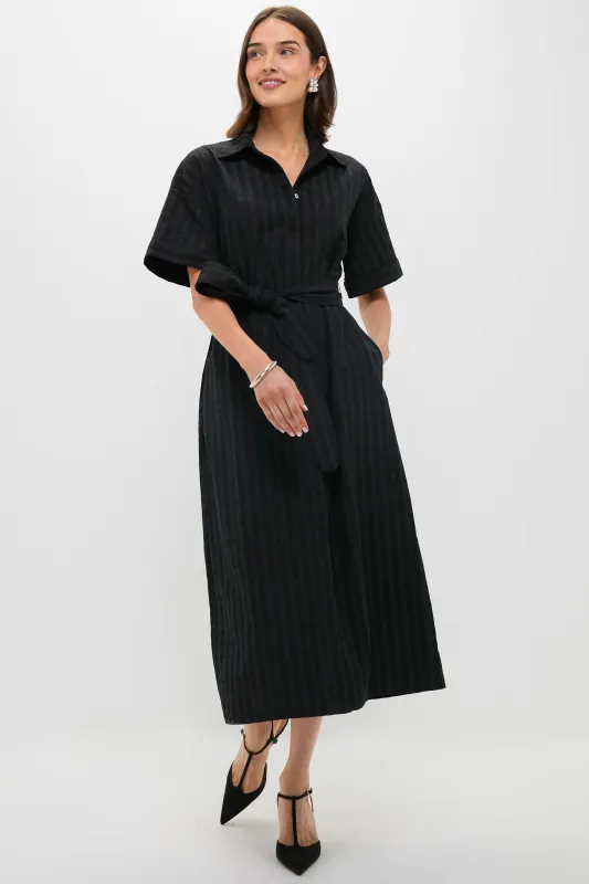 Black Windowpane Seersucker Zacara Dress made by Pomander Place