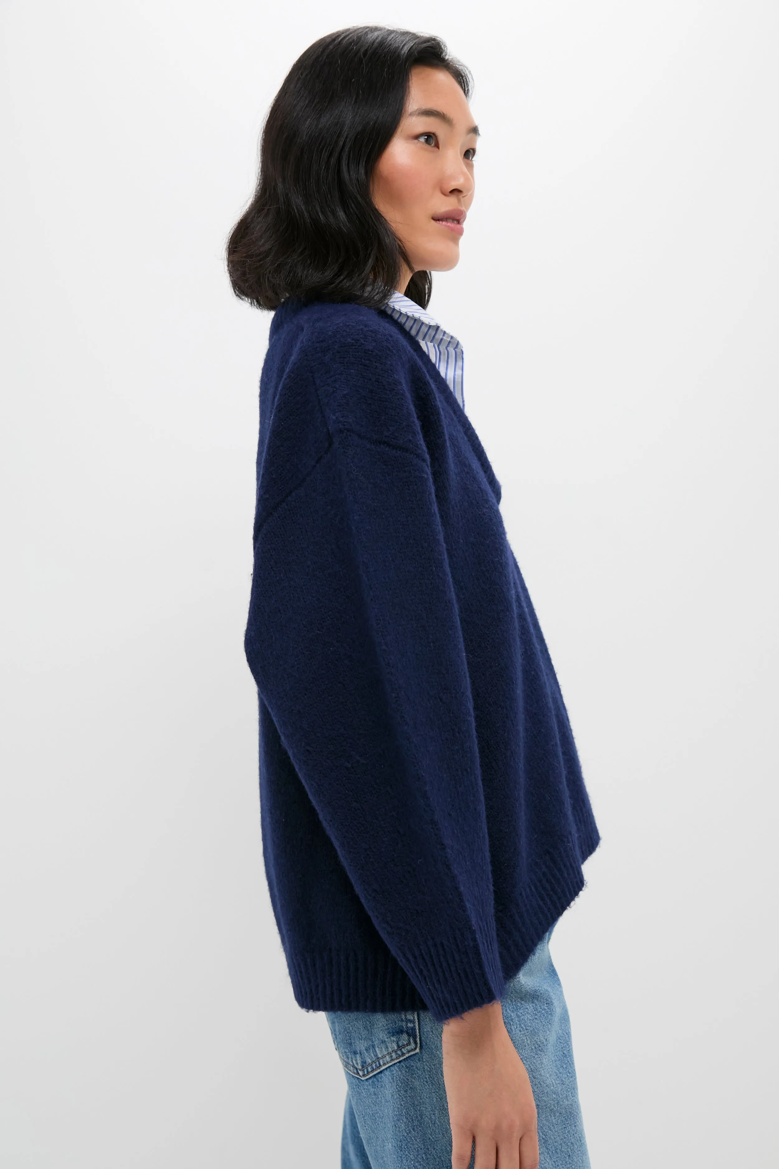 Navy Removable Collar Dickey Sweater sold by Pomander Place product image thumbnail 3