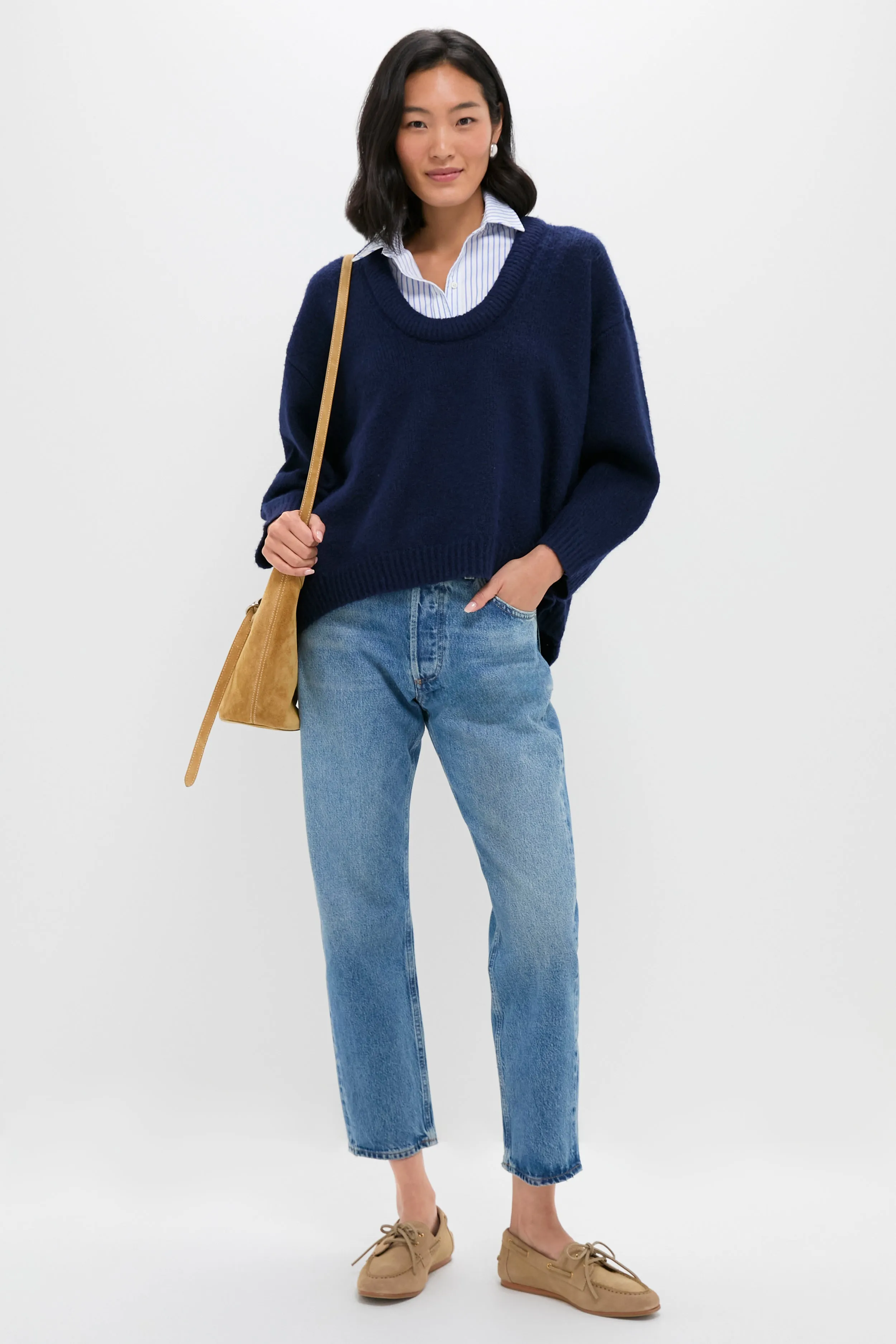 Navy Removable Collar Dickey Sweater sold by Pomander Place product image thumbnail 2