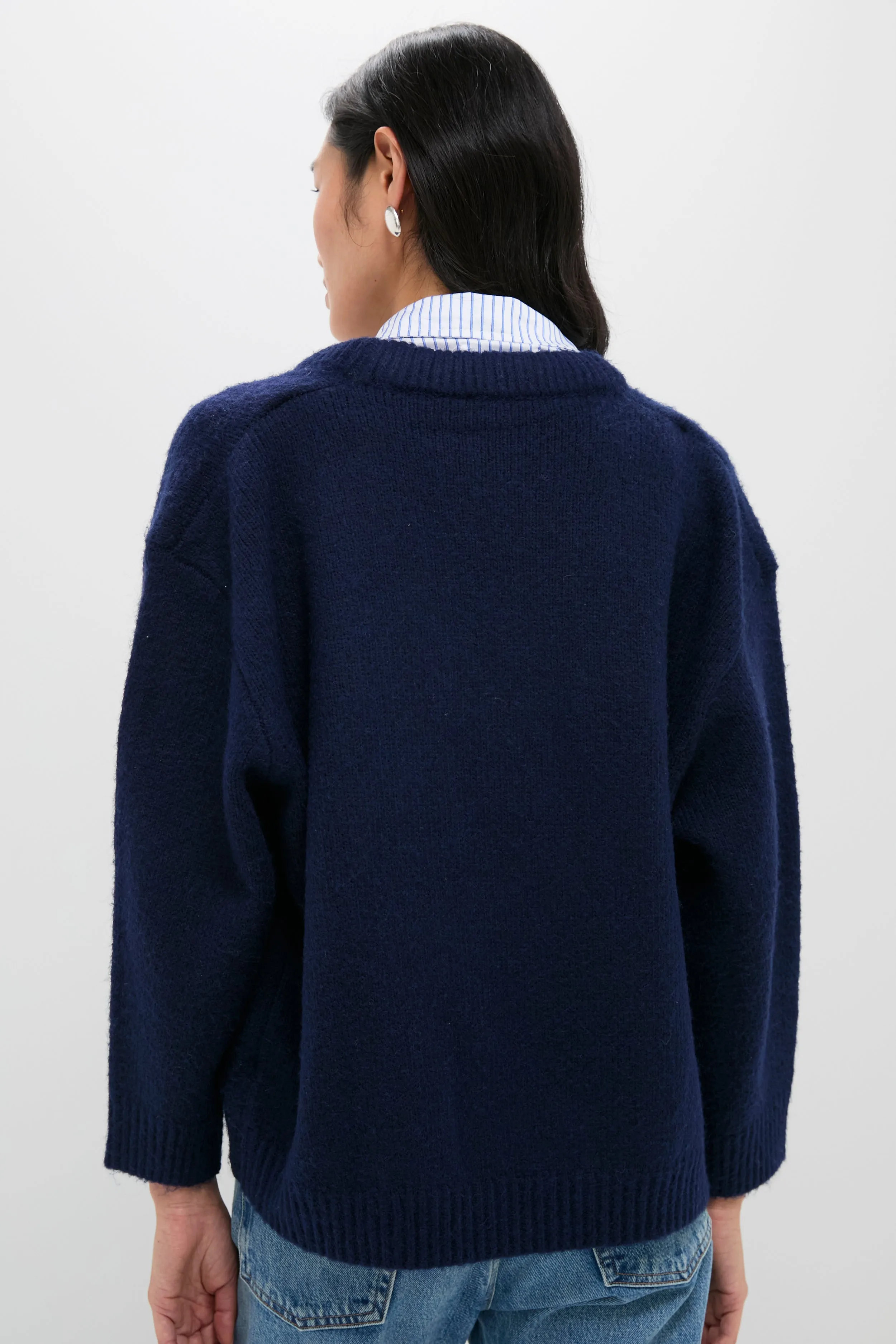 Navy Removable Collar Dickey Sweater sold by Pomander Place product image thumbnail 4
