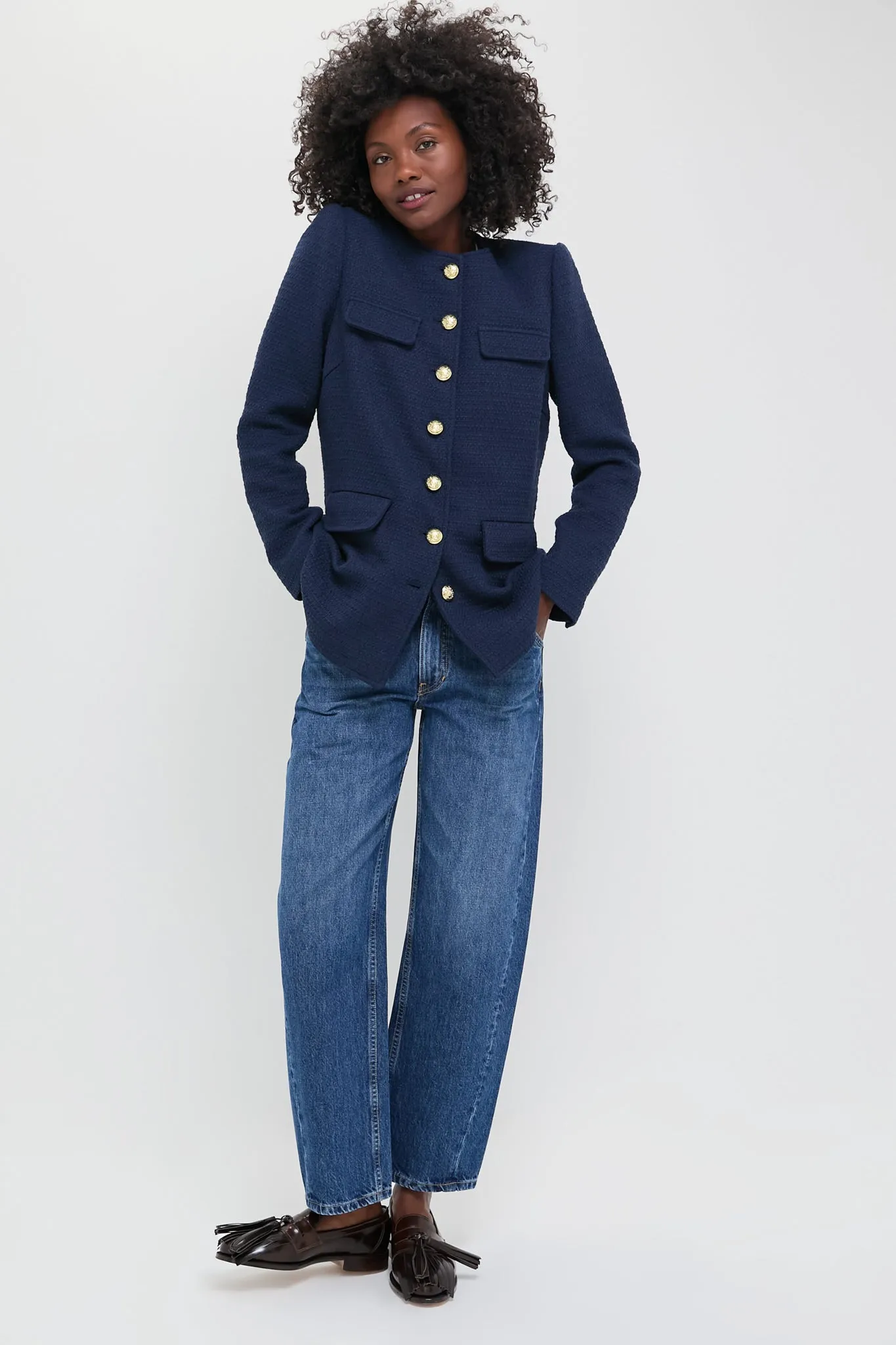 Navy Tweed Jennings Jacket sold by Pomander Place product image thumbnail 5