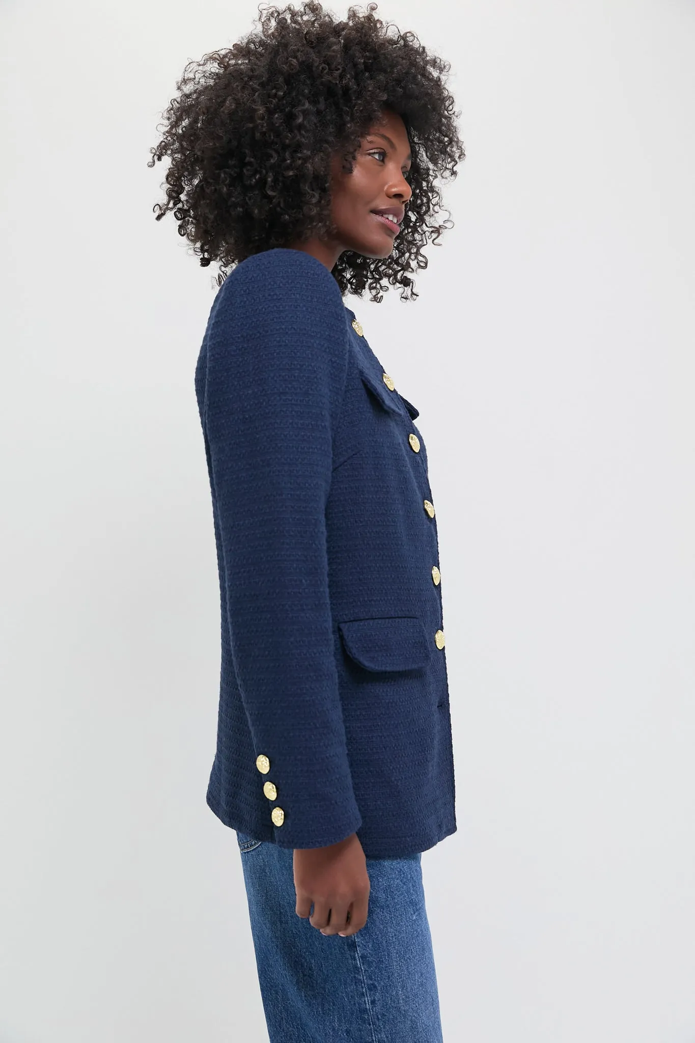 Navy Tweed Jennings Jacket sold by Pomander Place product image thumbnail 3