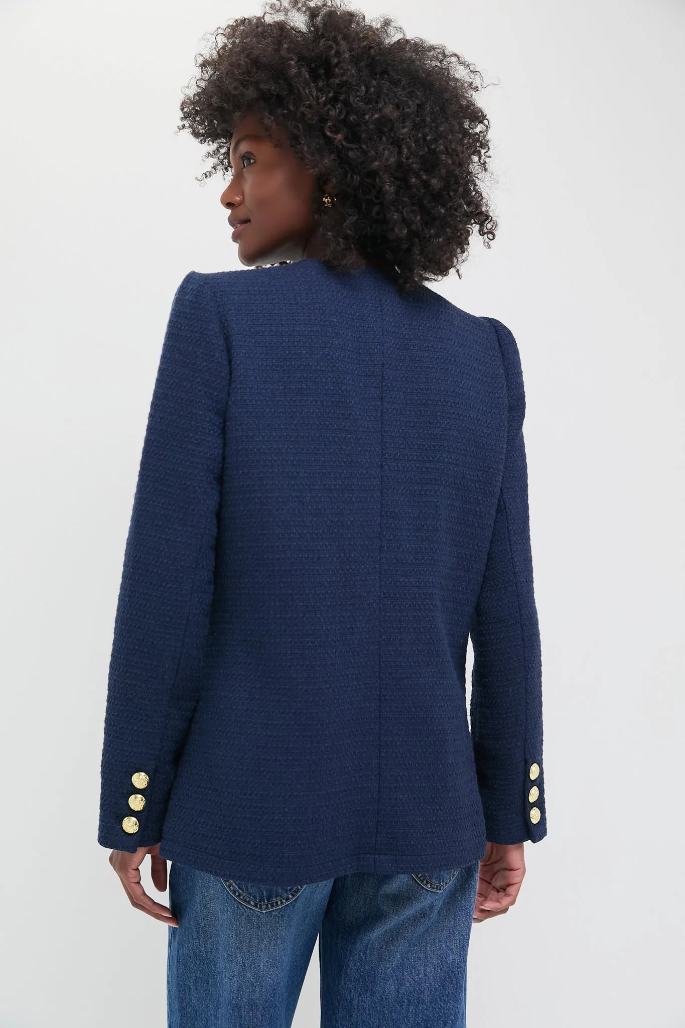 Navy Tweed Jennings Jacket sold by Pomander Place product image thumbnail 4
