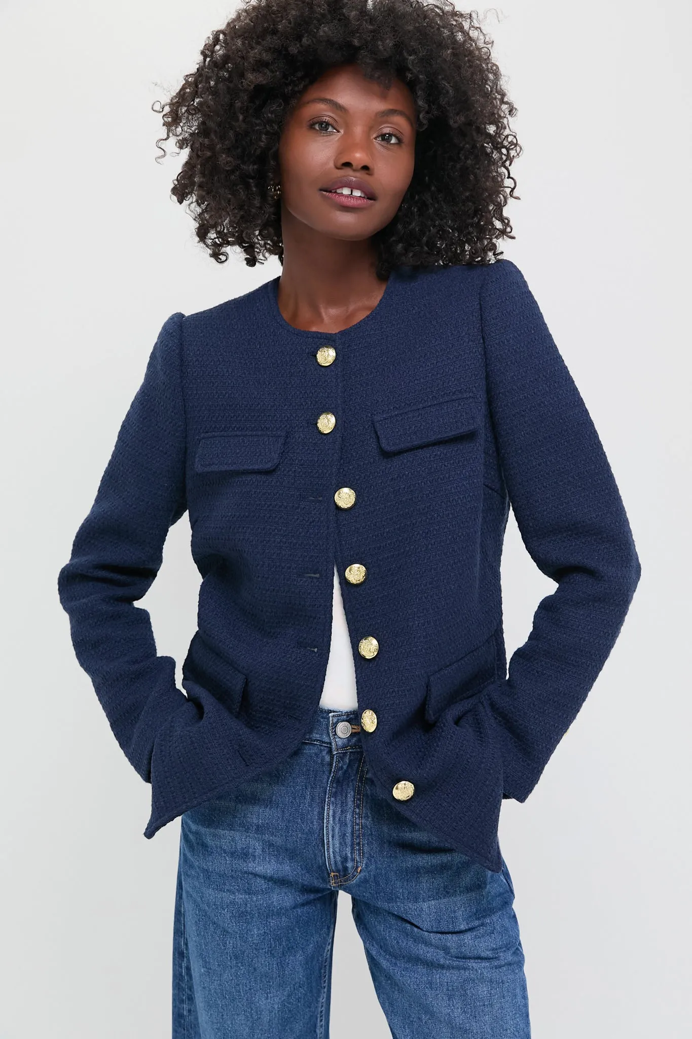 Navy Tweed Jennings Jacket sold by Pomander Place