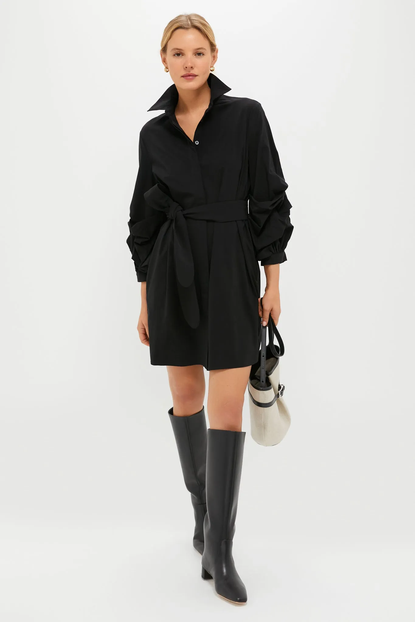 Black Alessia Mini Dress sold by Pomander Place