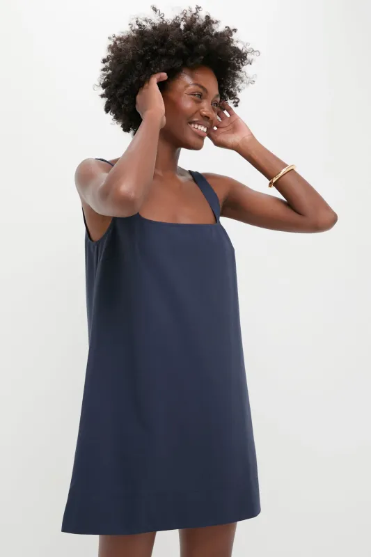 Navy Cassie Dress made by Pomander Place