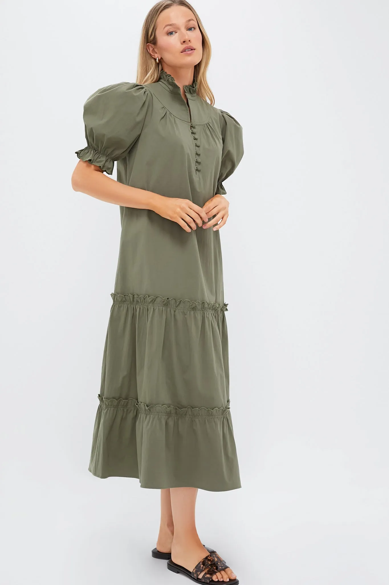 Olive Green Selena Maxi Dress sold by Pomander Place product image thumbnail 3