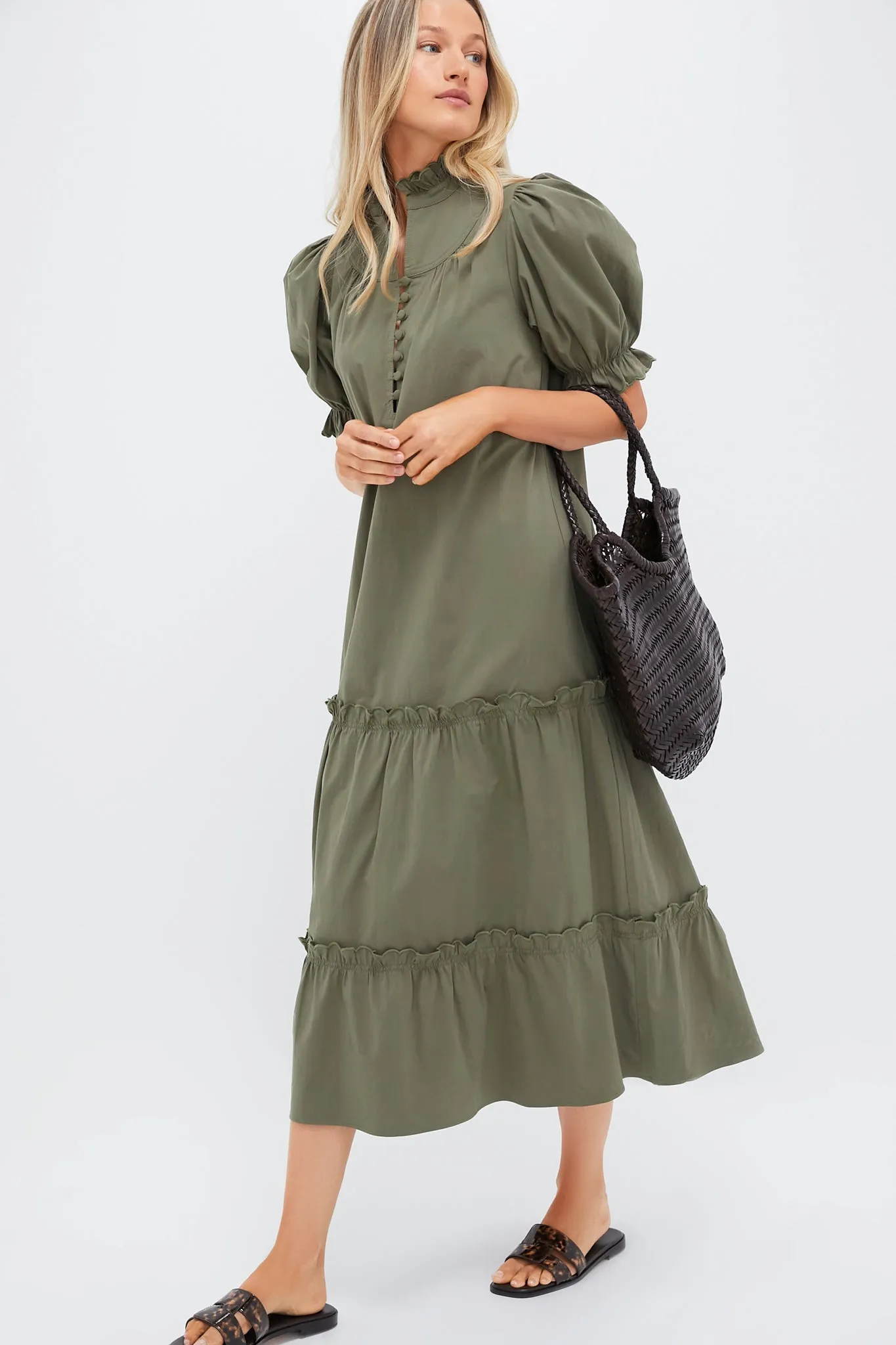 Olive Green Selena Maxi Dress sold by Pomander Place product image thumbnail 2