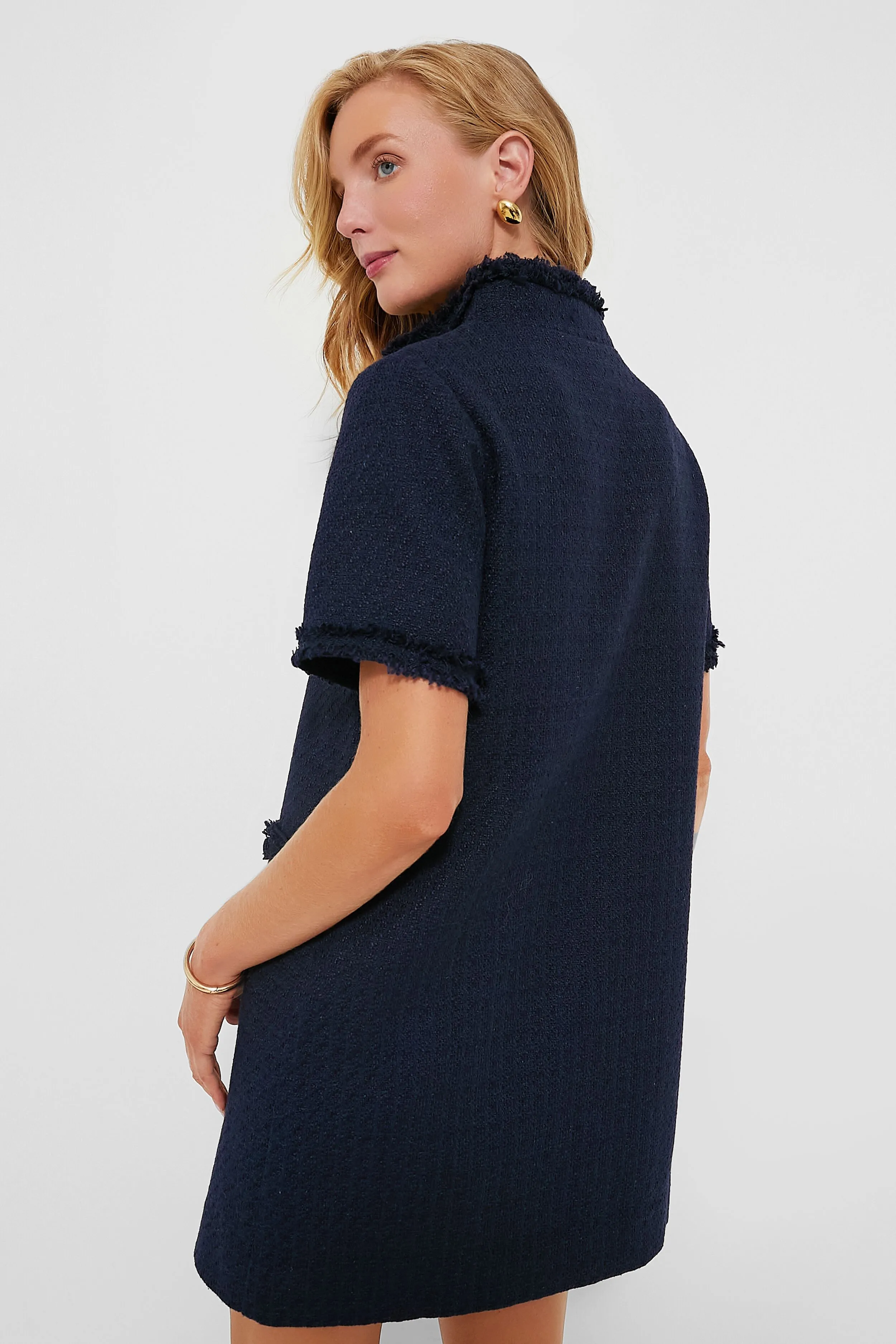 Navy Tweed Ophelia Dress sold by Pomander Place product image thumbnail 4