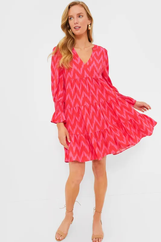 Hot Pink Ikat Kenzo Dress made by Pomander Place