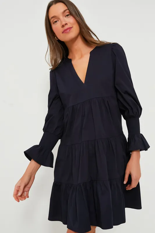 Navy Cotton Poplin Kenzo Dress made by Pomander Place