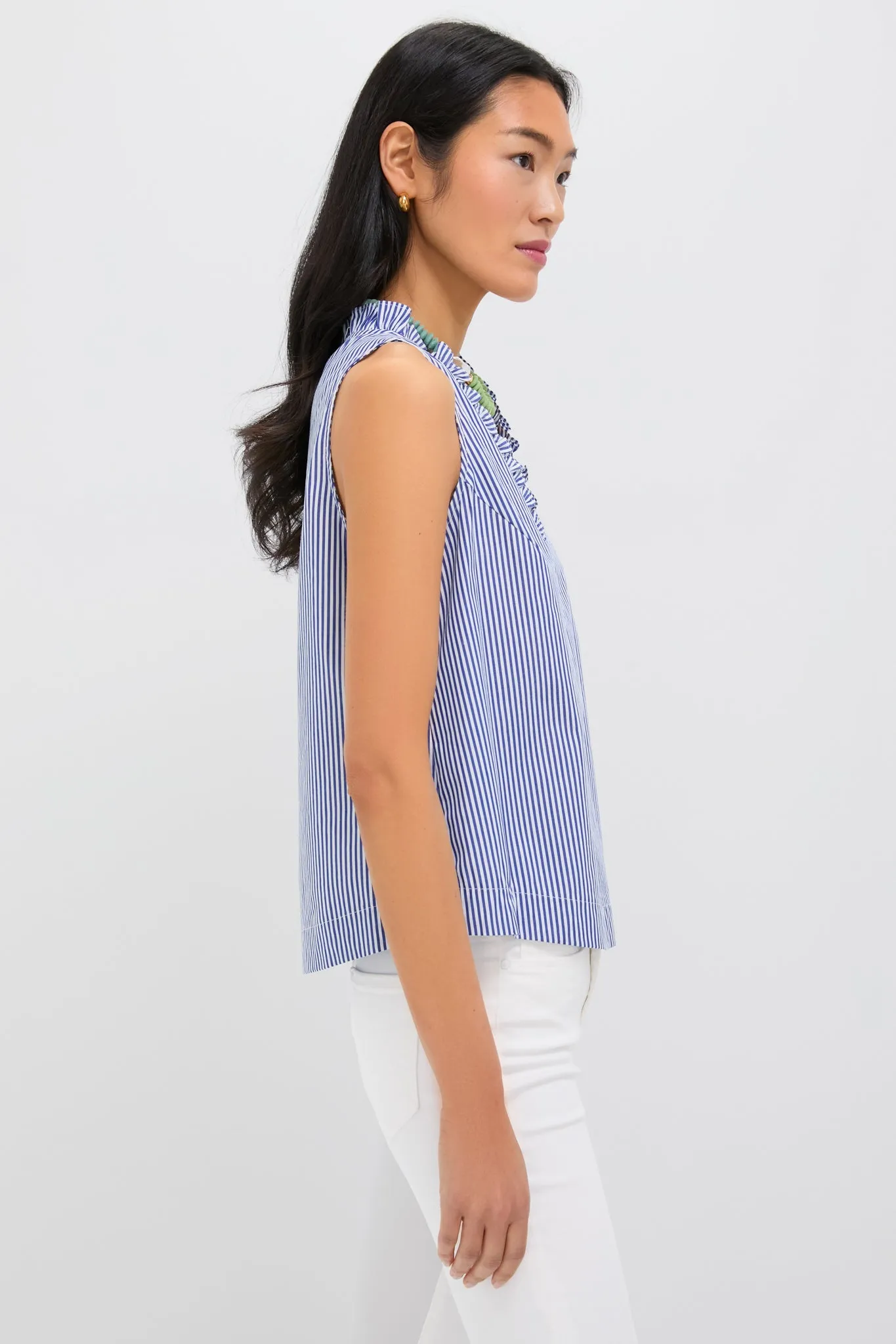 Blue Striped Veronica Top sold by Pomander Place product image thumbnail 4