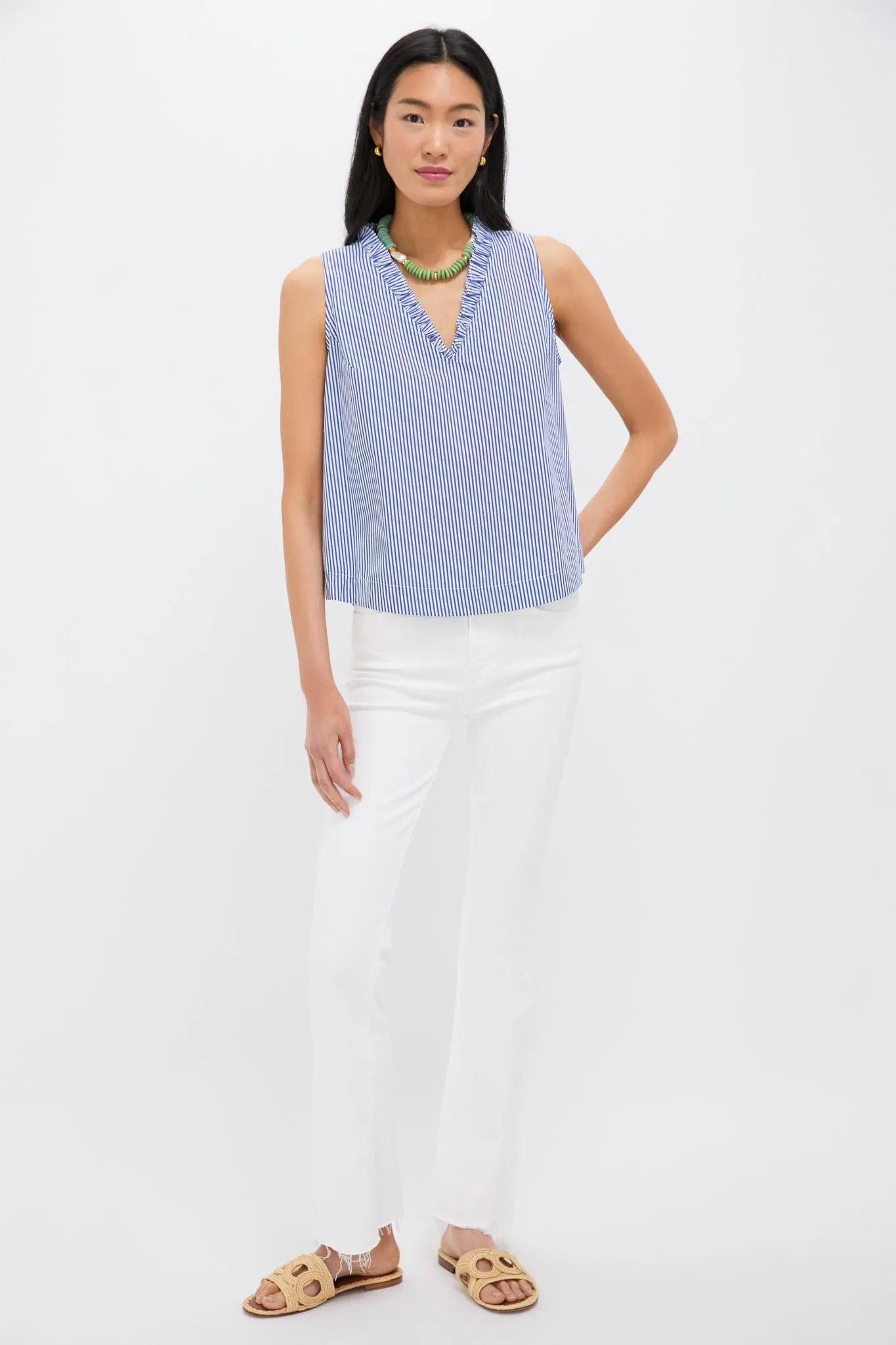 Blue Striped Veronica Top sold by Pomander Place product image thumbnail 3
