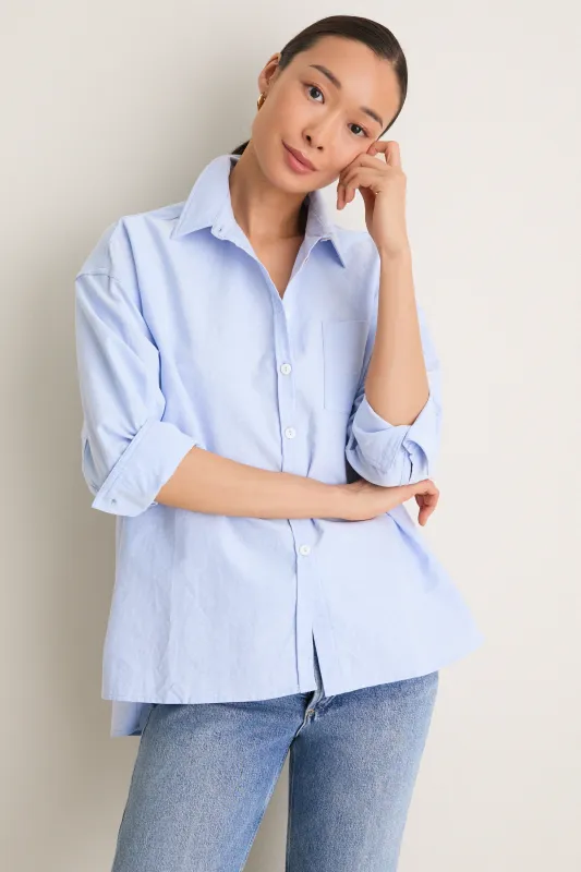 Blue Oxford Adair Boyfriend Shirt made by Pomander Place