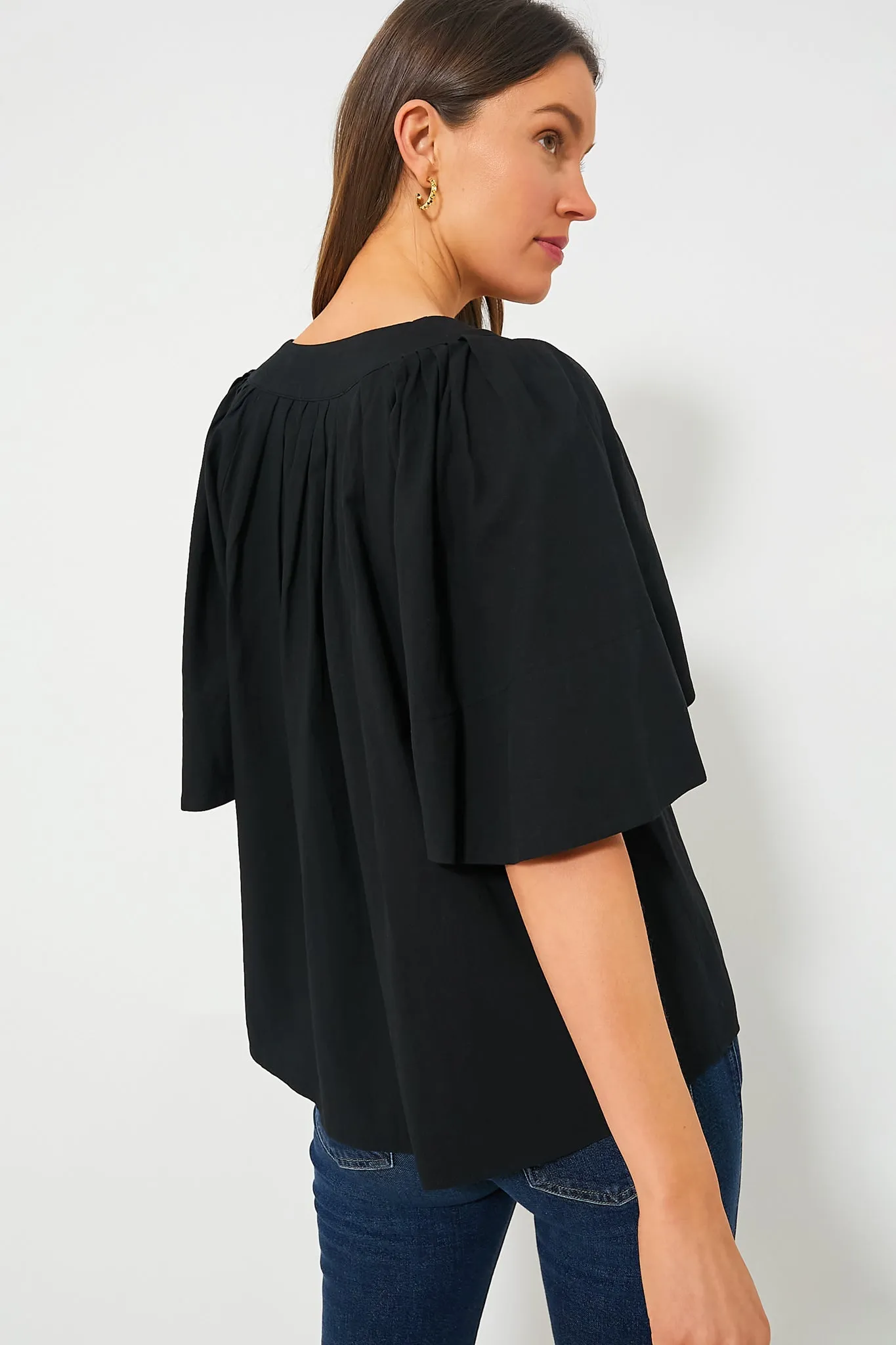 Black Finley Flutter Sleeve Top sold by Pomander Place product image thumbnail 5