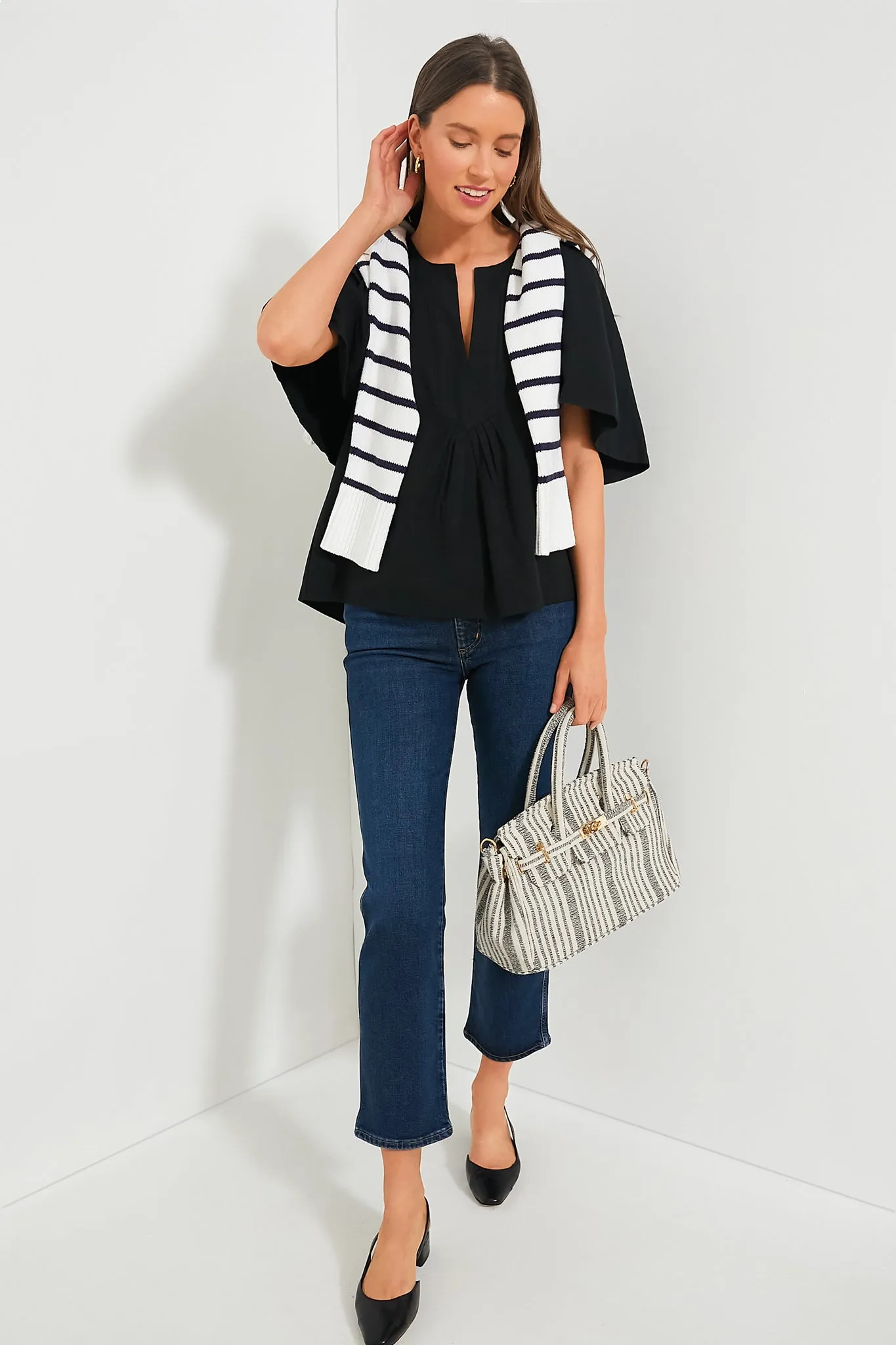 Black Finley Flutter Sleeve Top sold by Pomander Place product image thumbnail 2