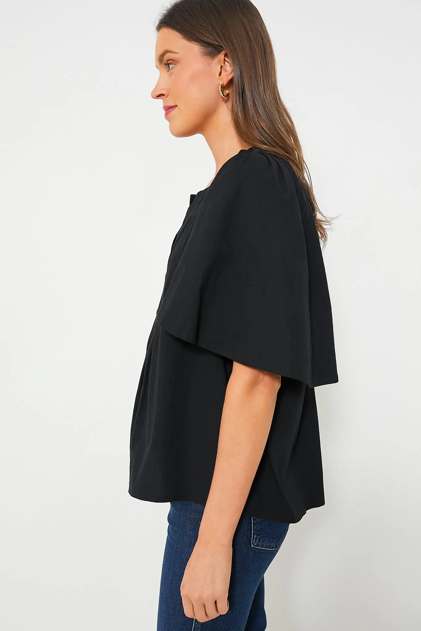 Black Finley Flutter Sleeve Top sold by Pomander Place product image thumbnail 4