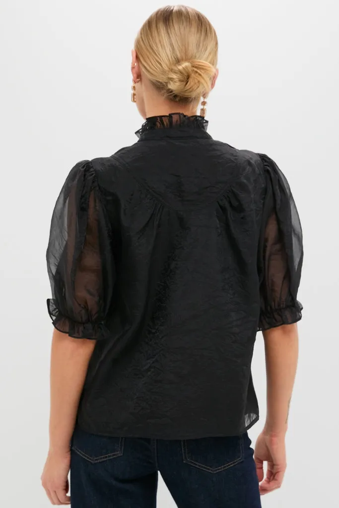 Black Chiffon Selena Blouse sold by Pomander Place product image thumbnail 4