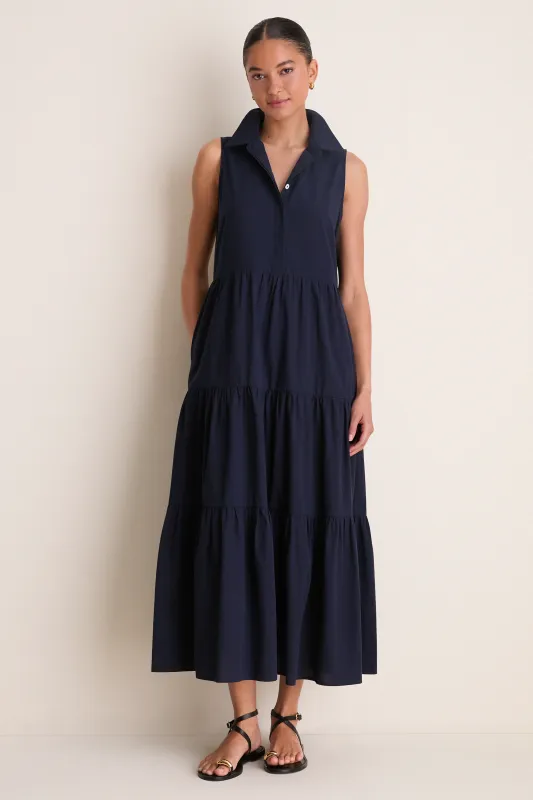 Navy Sleeveless Mabel Maxi Dress made by Pomander Place