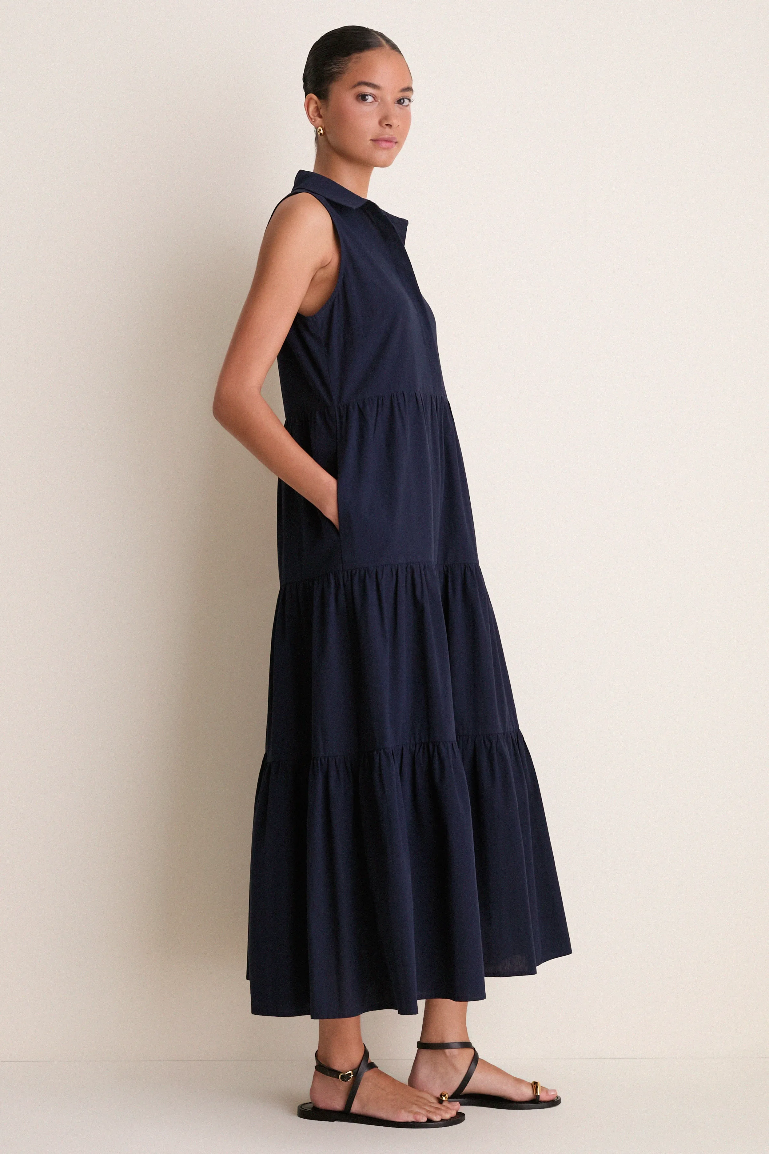 Navy Sleeveless Mabel Maxi Dress sold by Pomander Place product image thumbnail 3