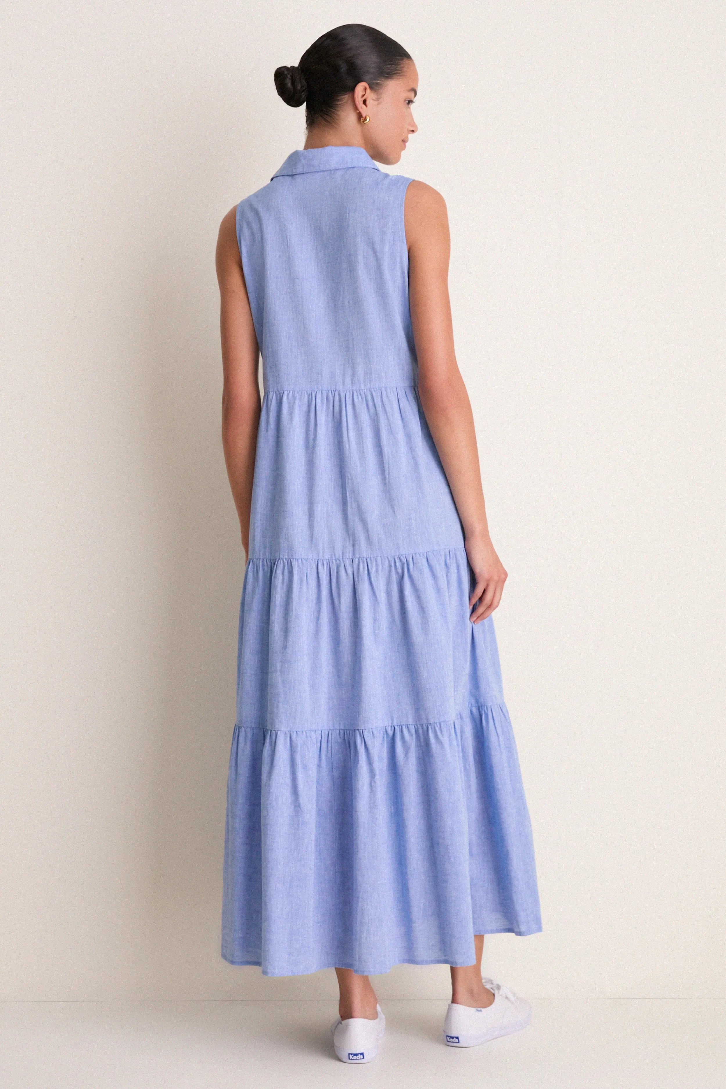 Chambray Sleeveless Mabel Maxi Dress sold by Pomander Place product image thumbnail 5