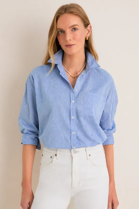 Chambray Adair Boyfriend Shirt made by Pomander Place