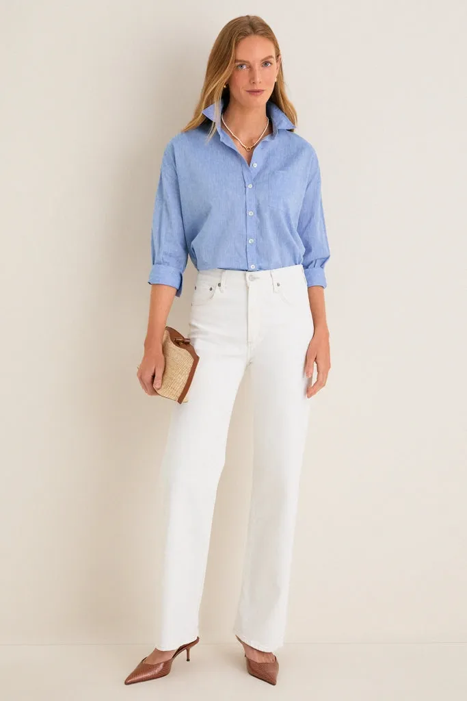 Chambray Adair Boyfriend Shirt sold by Pomander Place product image thumbnail 2