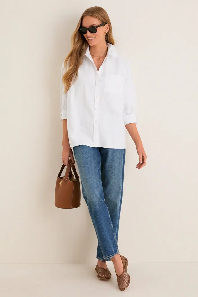 White Oxford Adair Boyfriend Shirt sold by Pomander Place product image thumbnail 2