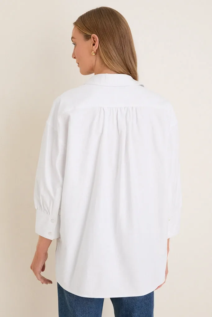 White Oxford Adair Boyfriend Shirt sold by Pomander Place product image thumbnail 4