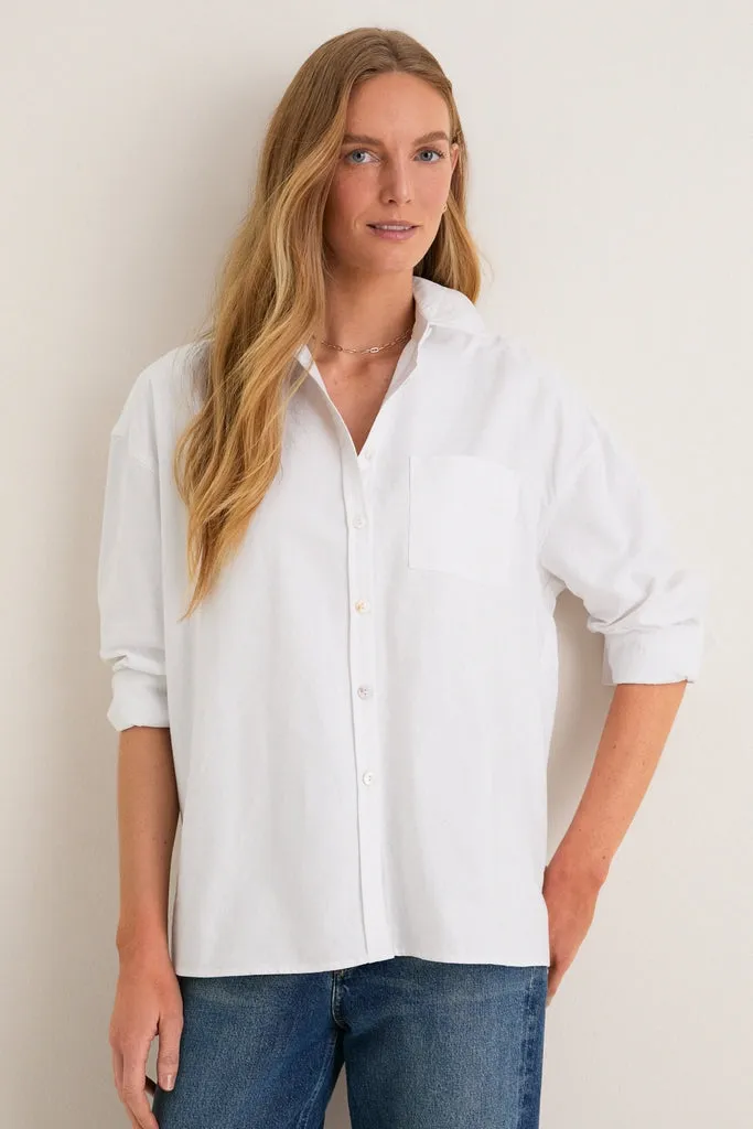 White Oxford Adair Boyfriend Shirt sold by Pomander Place