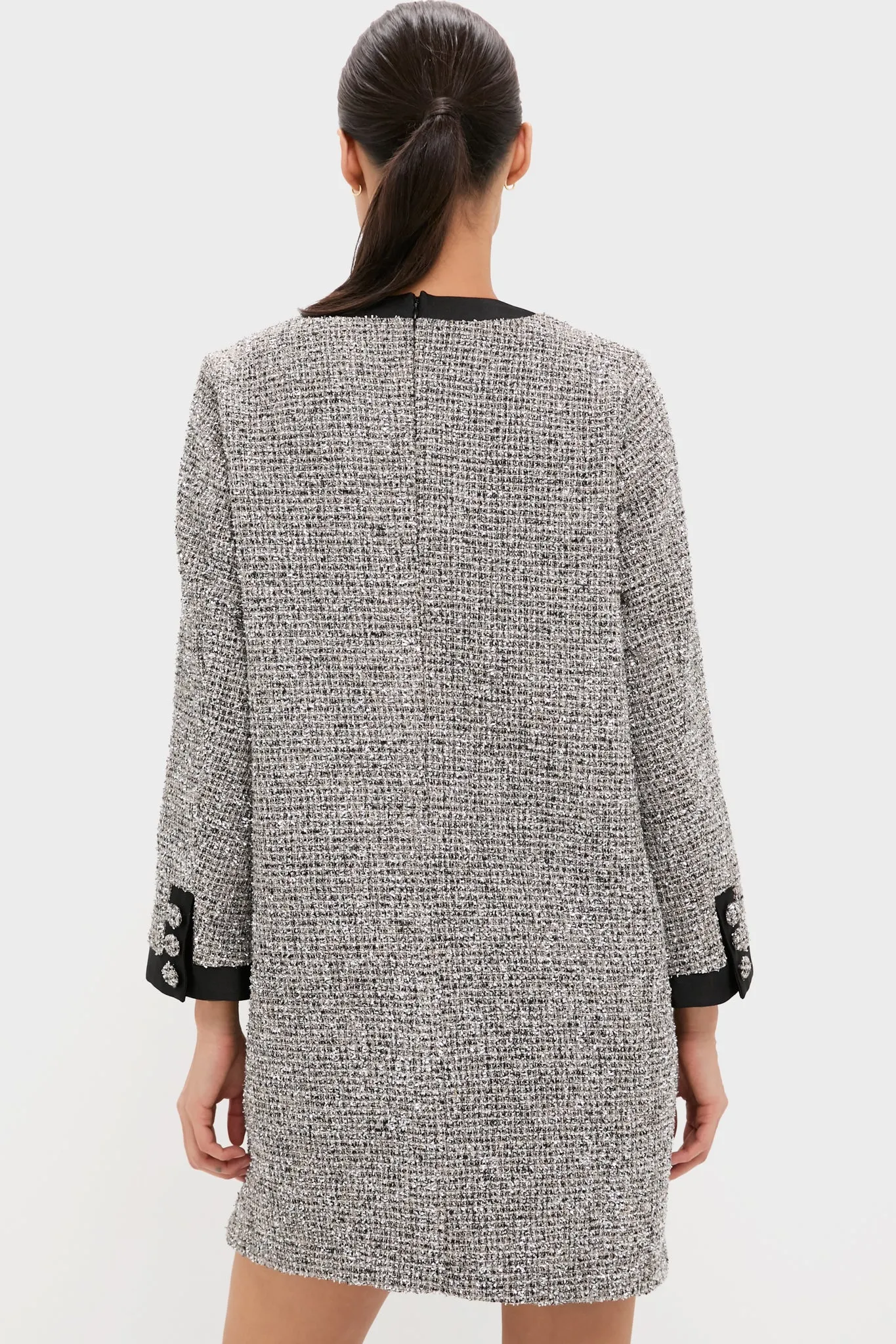 Silver Coco Tweed Bow Dress sold by Pomander Place product image thumbnail 4