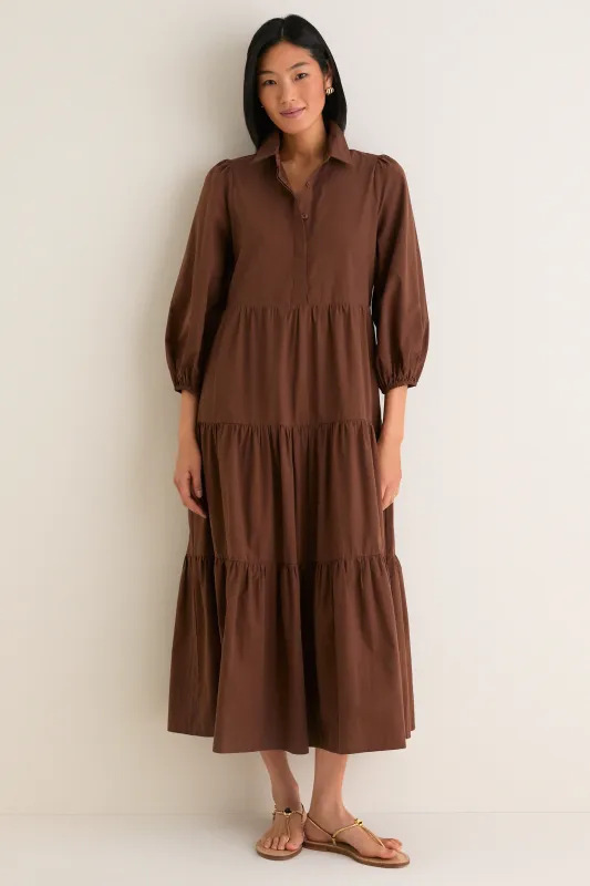 Chocolate Cotton Mabel Maxi Dress made by Pomander Place