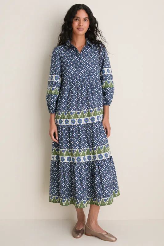 Cornflower Cotton Mabel Maxi Dress made by Pomander Place