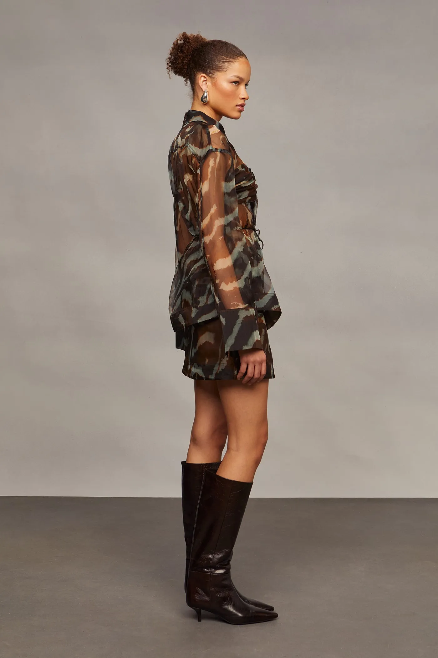 Clea Sheer Printed Silk Blouse sold by AMUR product image thumbnail 5