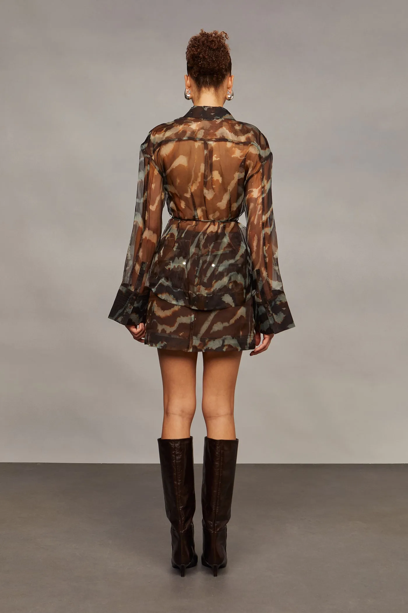 Clea Sheer Printed Silk Blouse sold by AMUR product image thumbnail 3