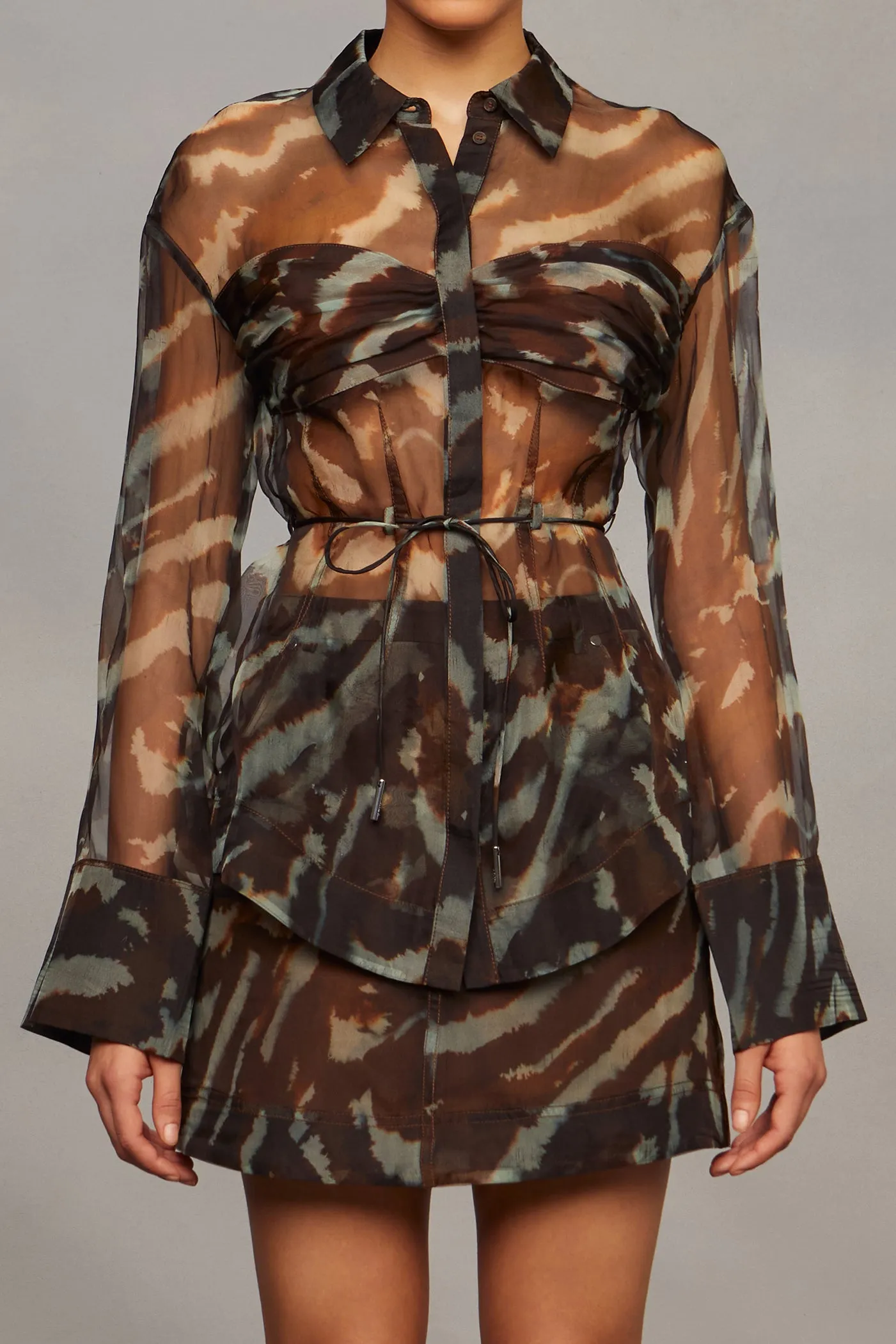 Clea Sheer Printed Silk Blouse sold by AMUR product image thumbnail 2