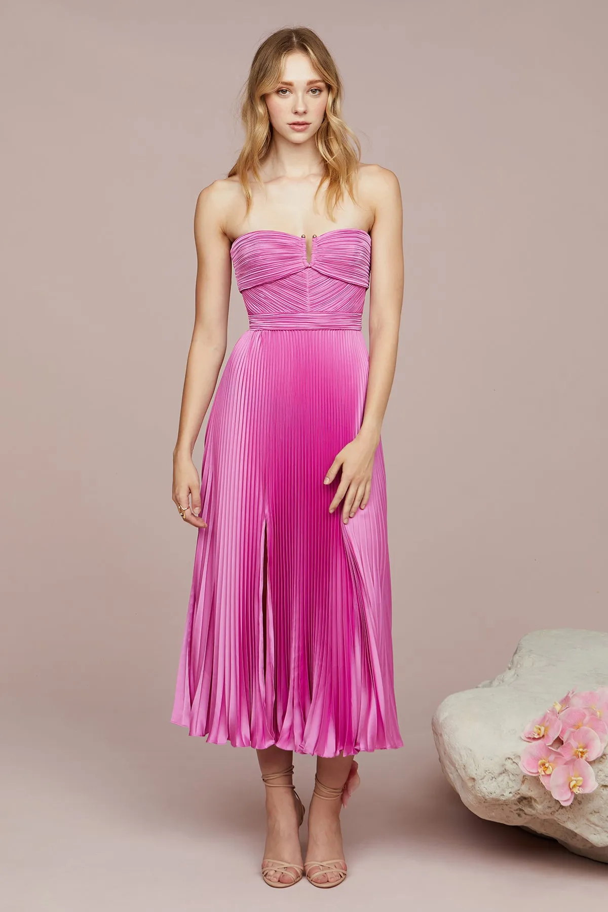Harden Pleated Strapless Midi sold by AMUR product image thumbnail 5