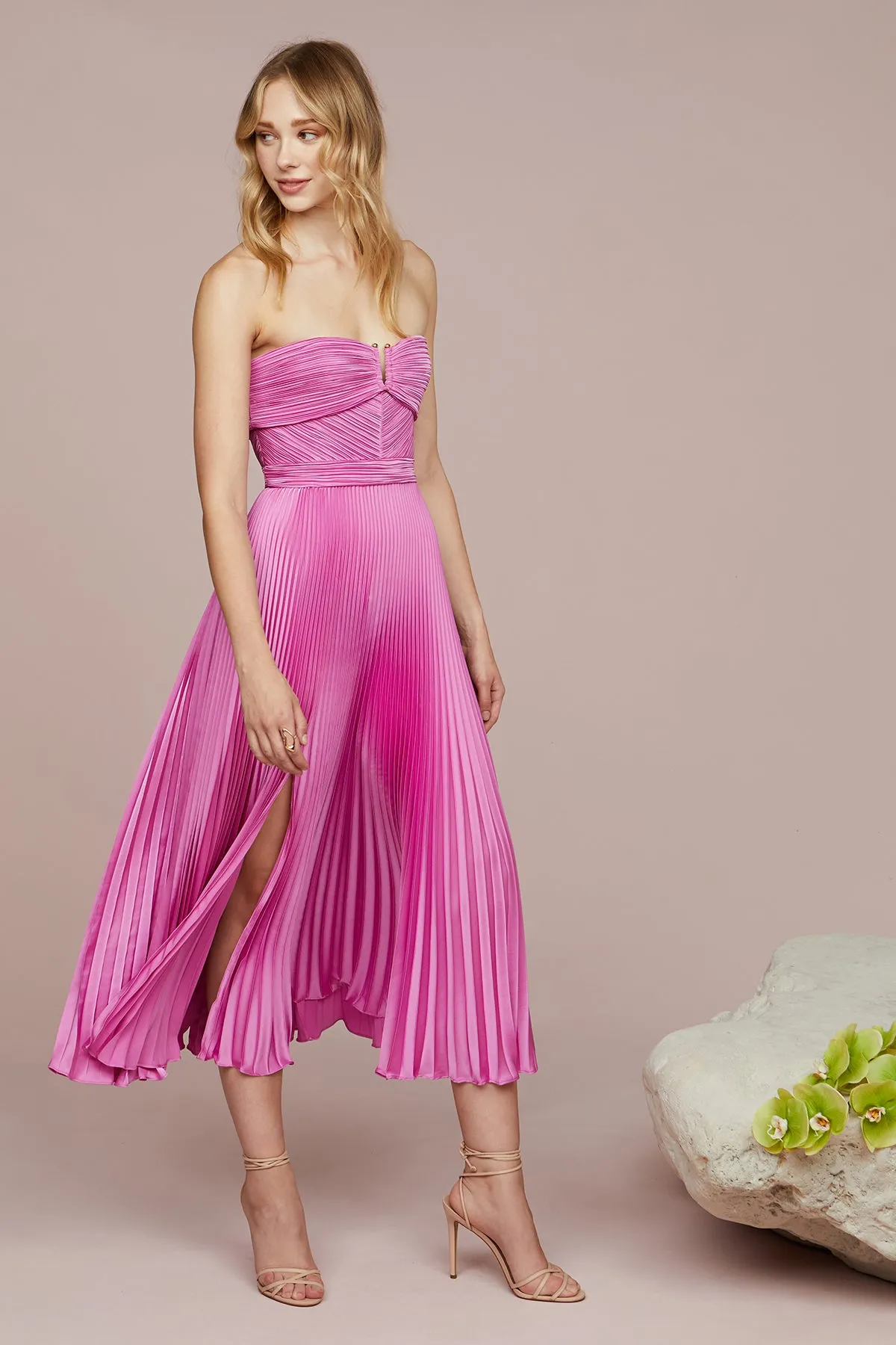 Harden Pleated Strapless Midi sold by AMUR product image thumbnail 3