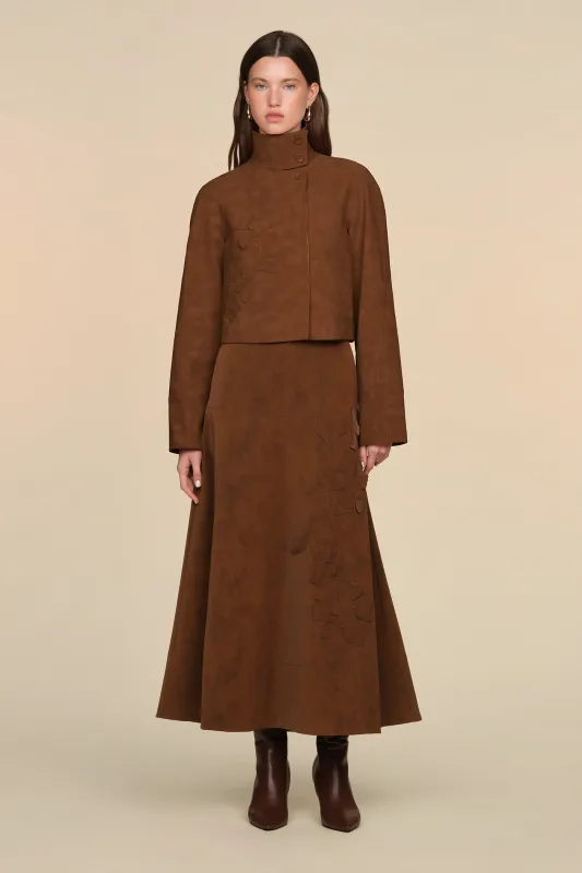 Kaia Embroidered Suede Jacket made by AMUR