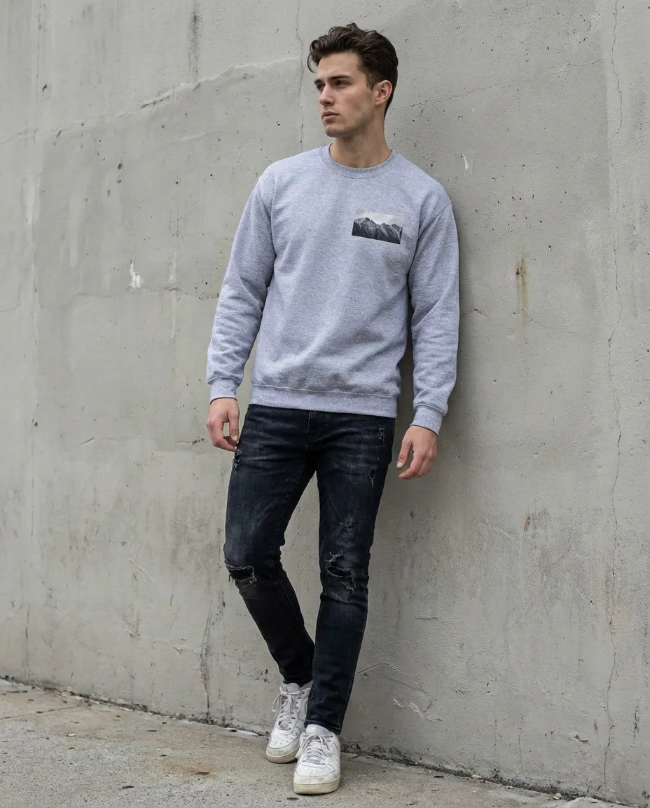 Wyoming Mountain Peaks, The WYldlife Fund, Crewneck Sweatshirt sold by Moss Apparel product image thumbnail 3