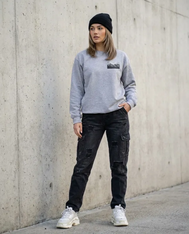 Wyoming Mountain Peaks, The WYldlife Fund, Crewneck Sweatshirt made by Moss Apparel