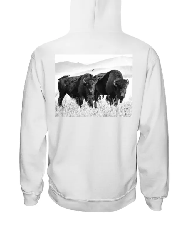 Bison Couple, The WYldlife Fund, Moss Apparel, Hoodie made by Moss Apparel