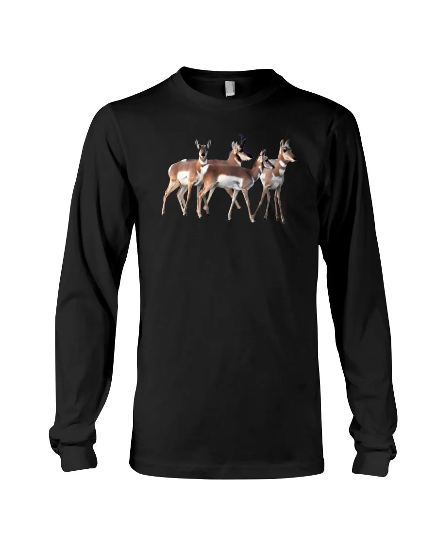 Pronghorn Huddle, The WYldlife Fund, Moss Apparel, Long Sleeve T-Shirt sold by Moss Apparel product image thumbnail 2