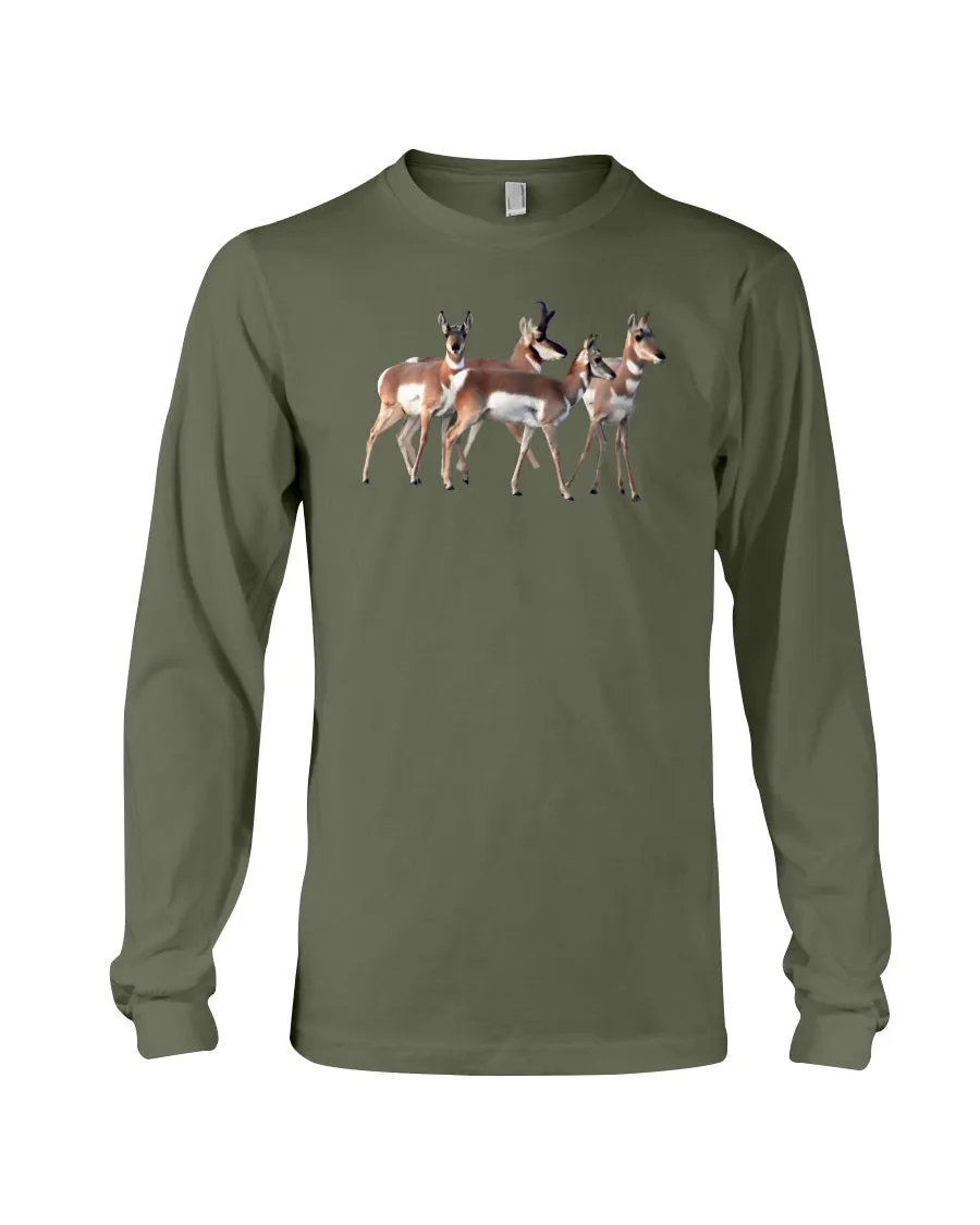 Pronghorn Huddle, The WYldlife Fund, Moss Apparel, Long Sleeve T-Shirt sold by Moss Apparel product image thumbnail 3