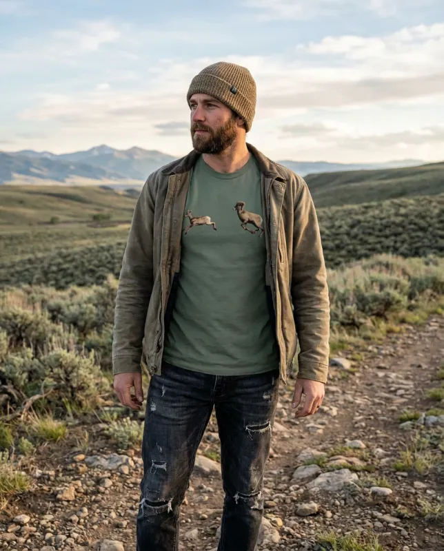 Bighorn Sheep Fun, The WYldlife Fund, Moss Apparel, Long Sleeve T-Shirt made by Moss Apparel