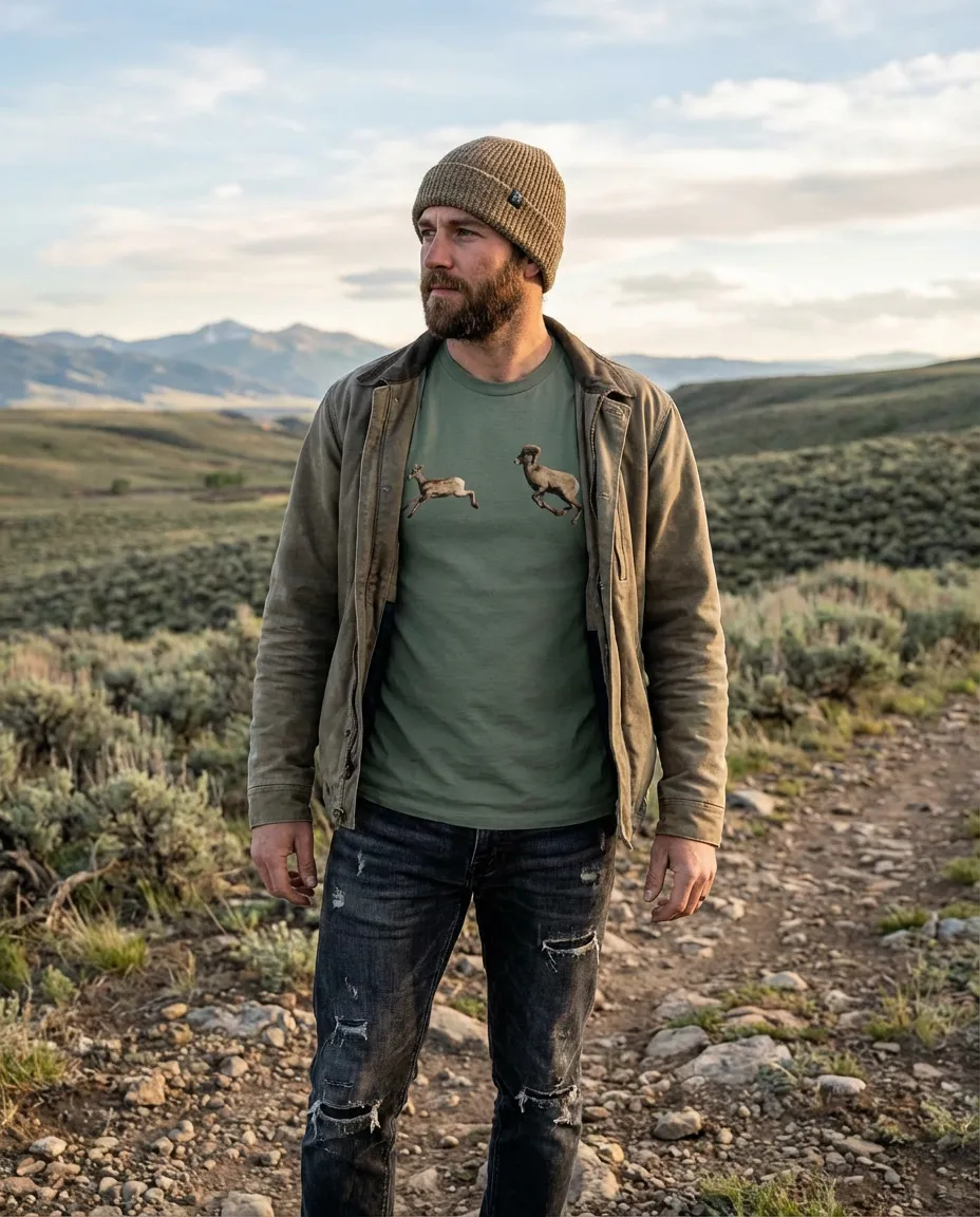 Bighorn Sheep Fun, The WYldlife Fund, Moss Apparel, Long Sleeve T-Shirt sold by Moss Apparel