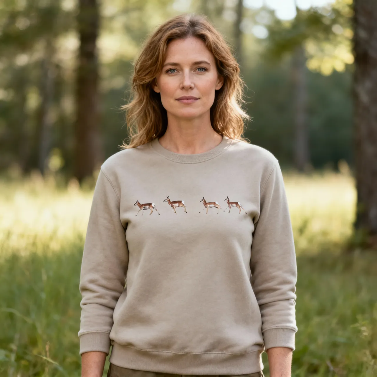 Pronghorn Run, The WYldlife Fund, Moss Apparel, Crewneck Sweatshirt sold by Moss Apparel