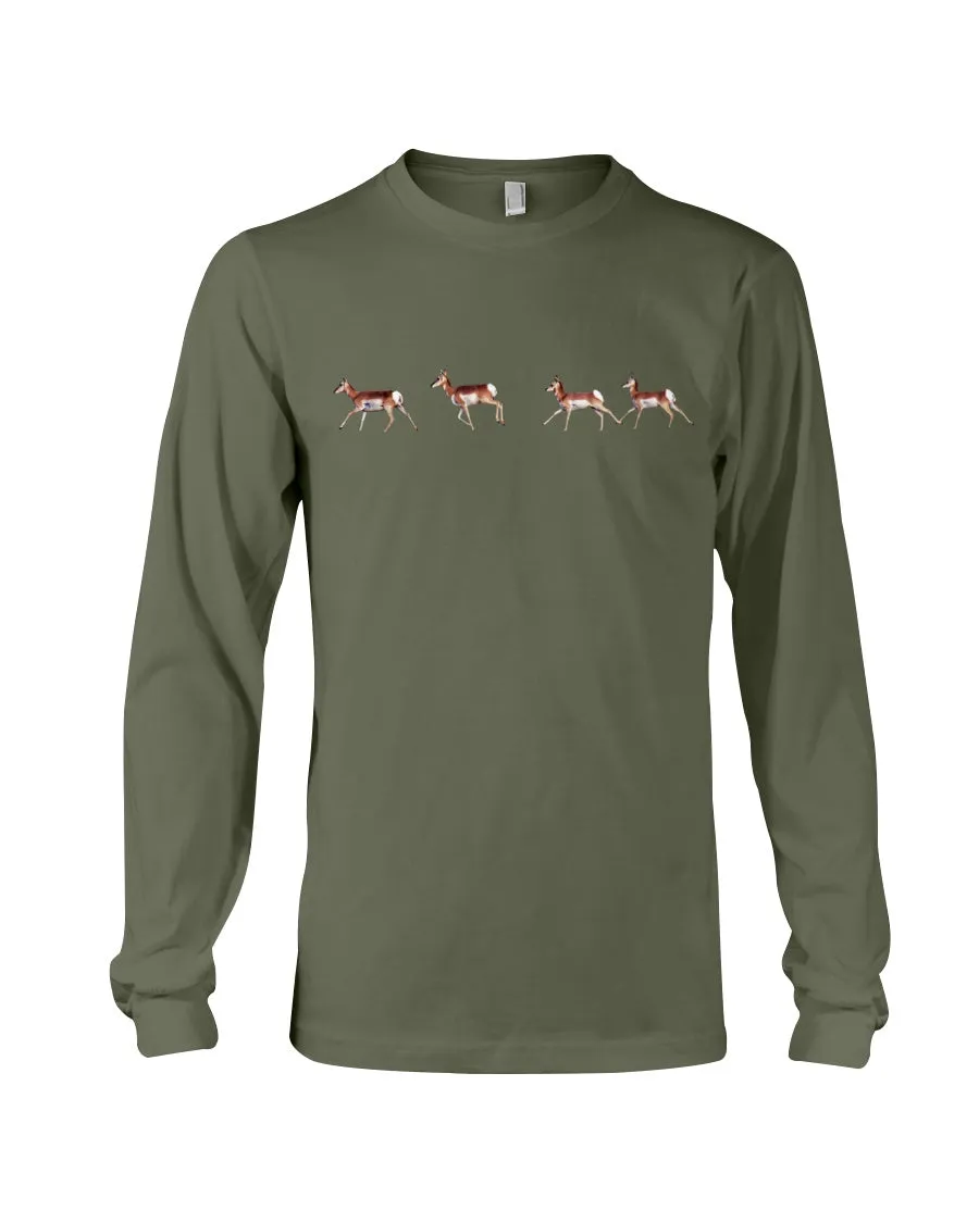 Pronghorn Run, The WYldlife Fund, Moss Apparel, Long Sleeve T-Shirt sold by Moss Apparel product image thumbnail 4