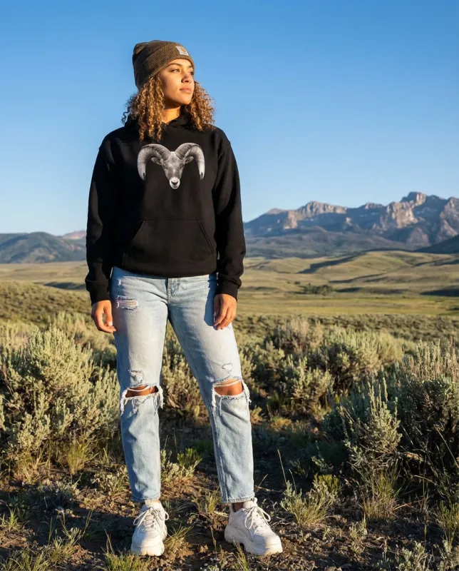 Bighorn Sheep, The WYldlife Fund, Moss Apparel, Hoodie made by Moss Apparel