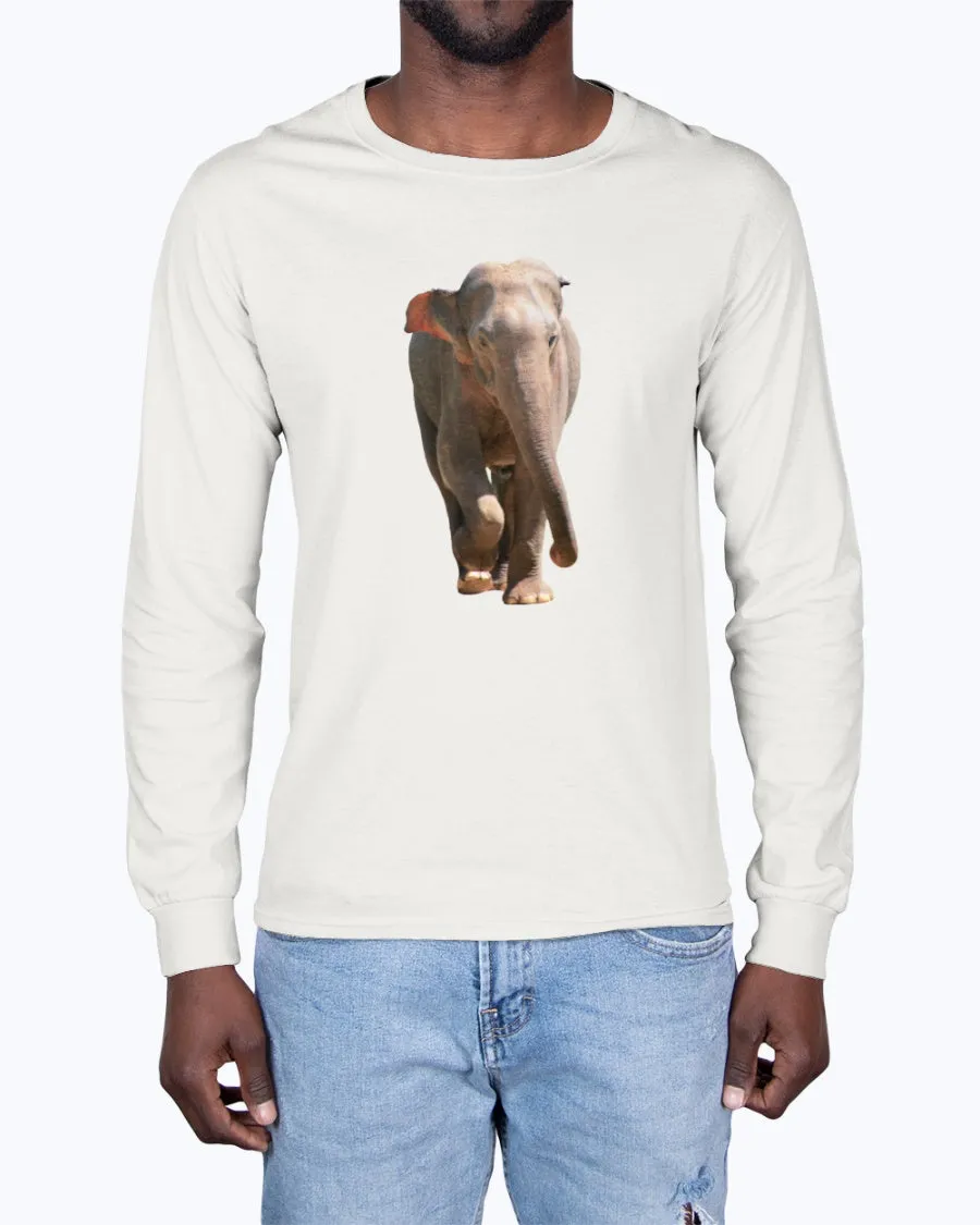 Charging Indian Elephant, Moss Apparel, Long Sleeve T-Shirt sold by Moss Apparel product image thumbnail 3